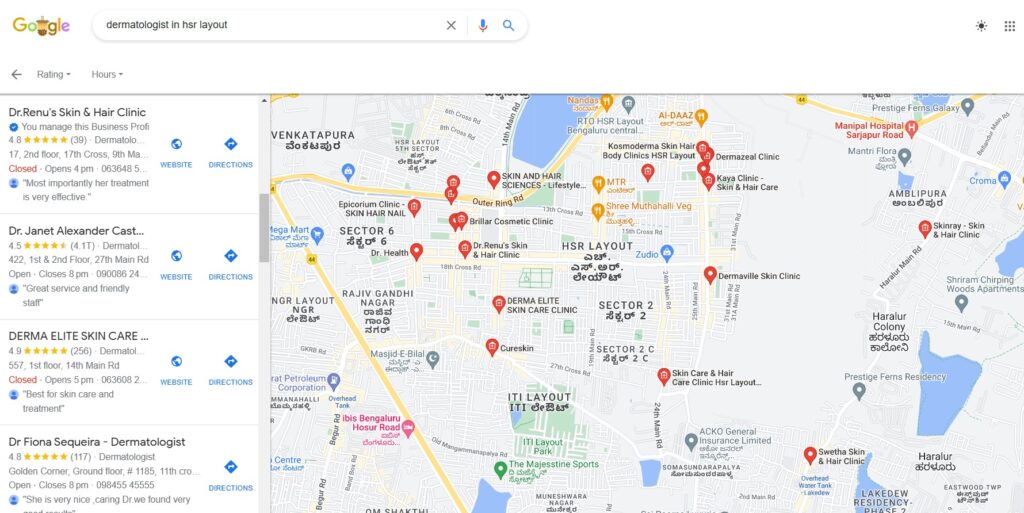 dermatologist in Bangalore Google